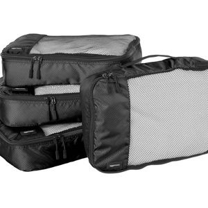 NEW Amazon Basics 4 Piece Packing Travel Organizer Cubes Set - Black